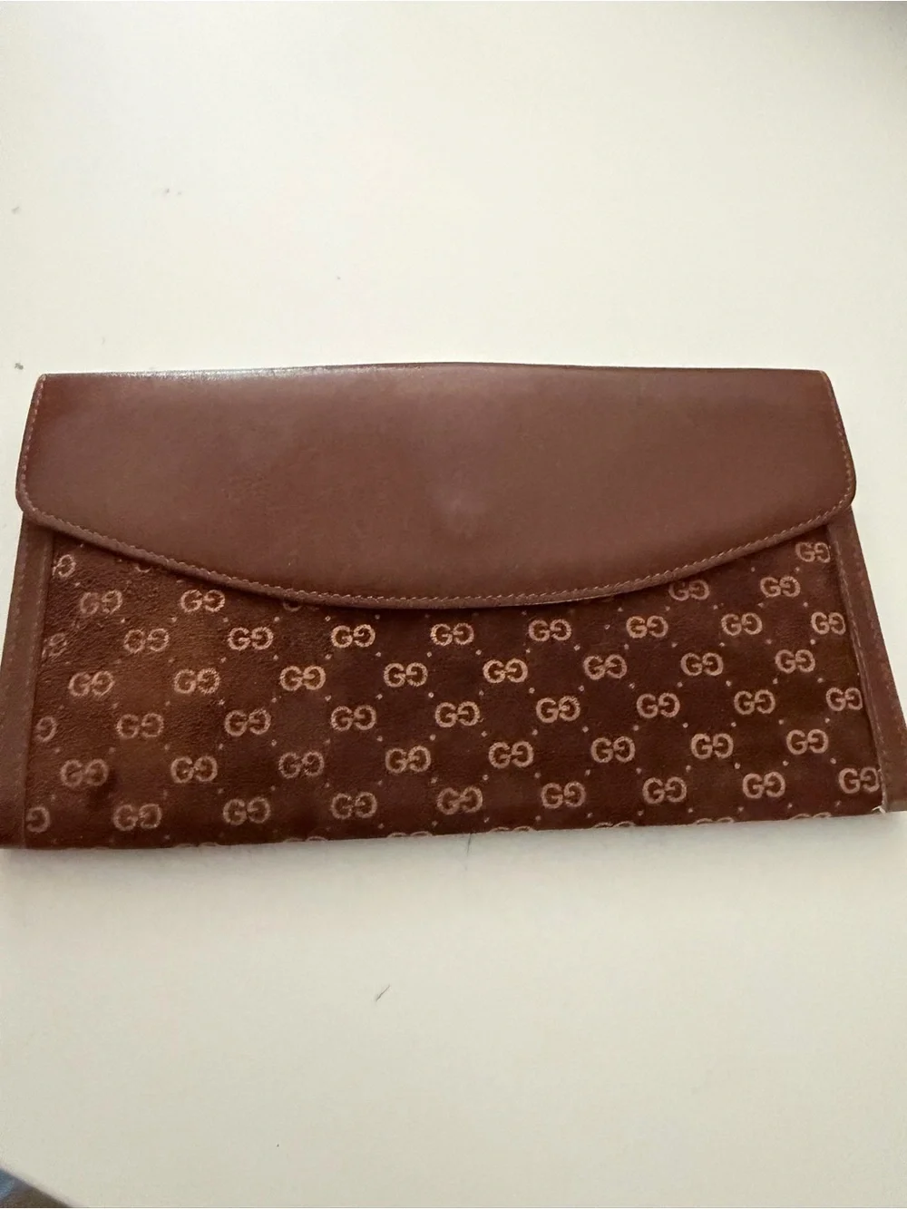 Gucci Brown Vintage GG Monogram Continental Wallet with Gold Accent - Picture 7 of 15